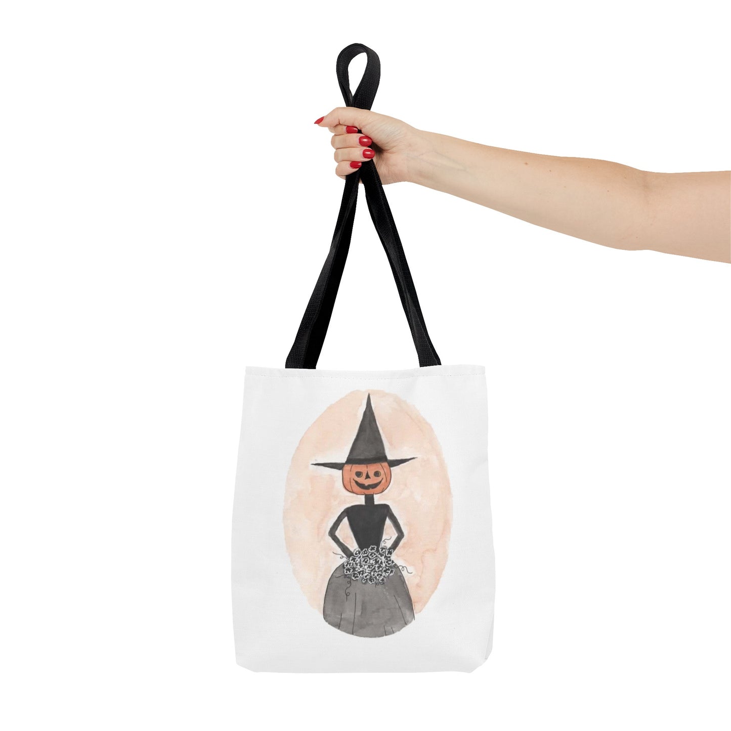 Halloween Watercolor Proper Pumpkin Lady Tote Bag