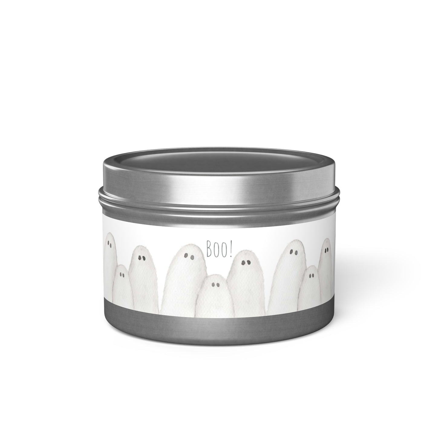 Halloween Watercolor BOO Ghosts Tin Candles