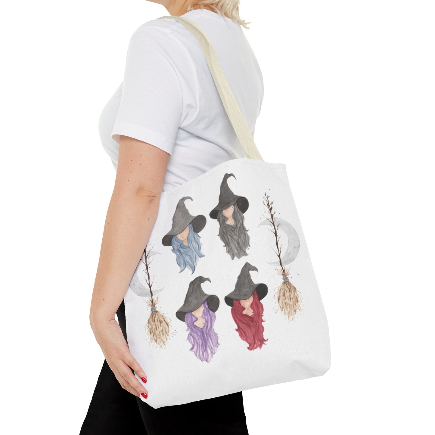Watercolor Three Witchy Sisters Tote Bag