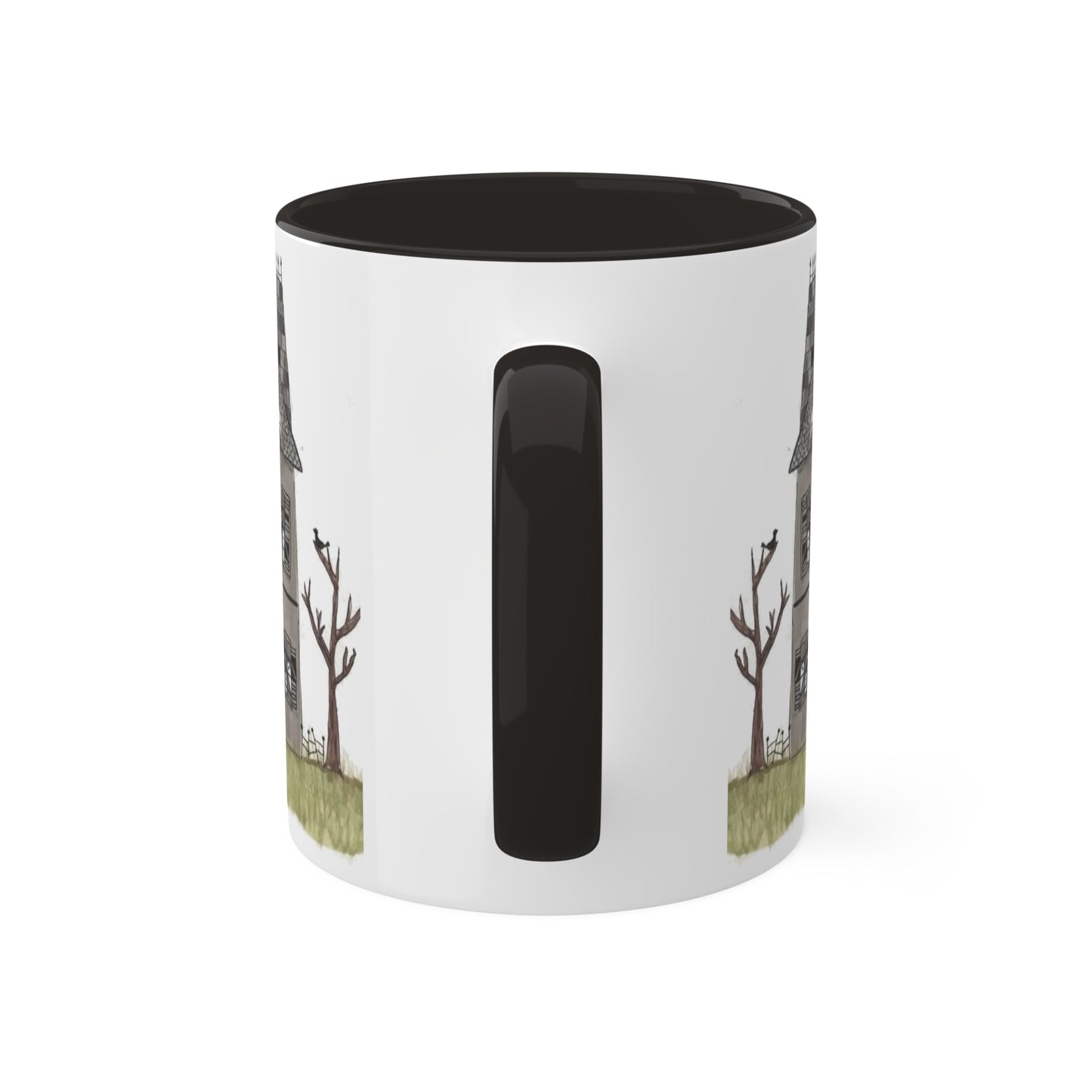 Halloween Watercolor Haunted House Mugs, 11oz