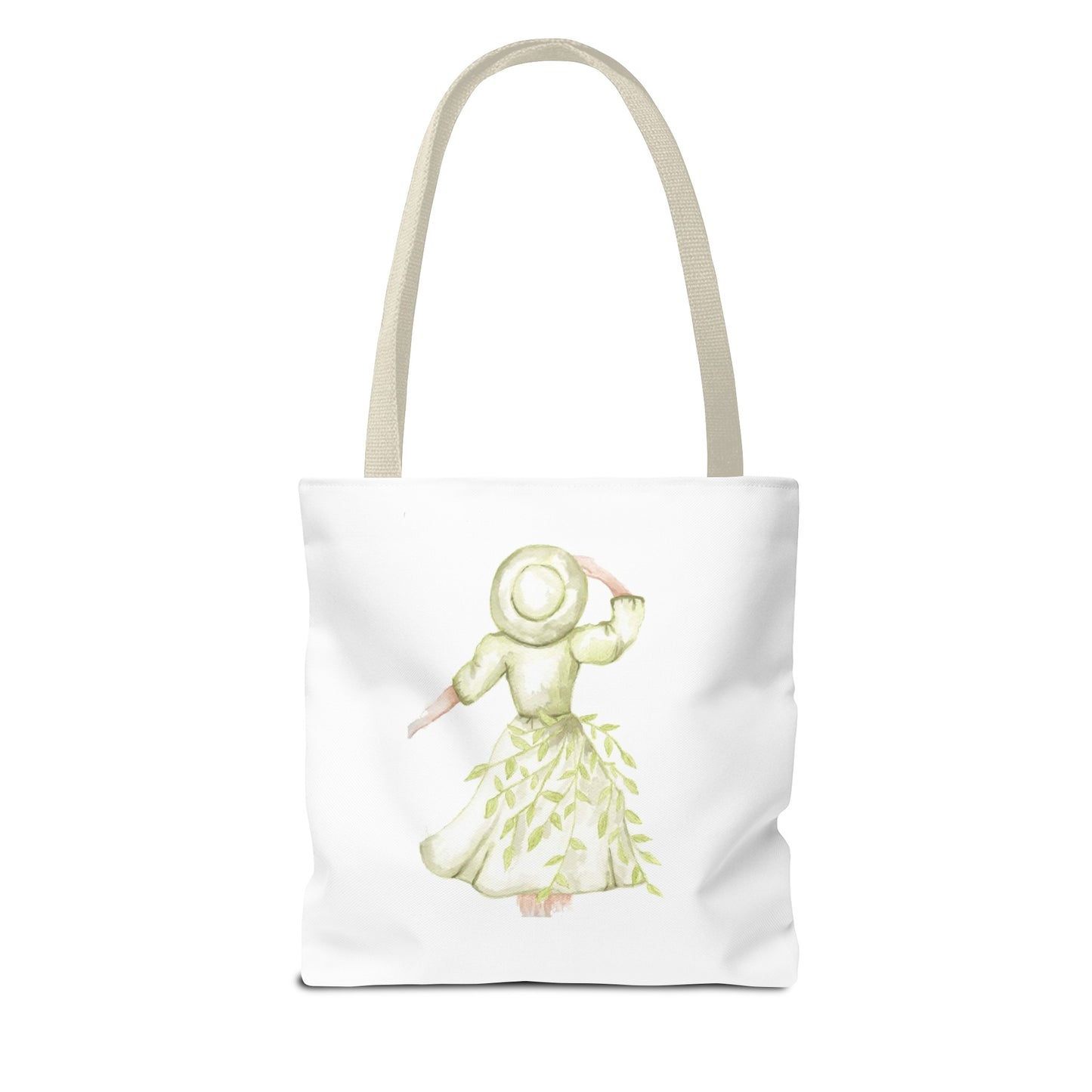 Watercolor Green Girl Tote Bag