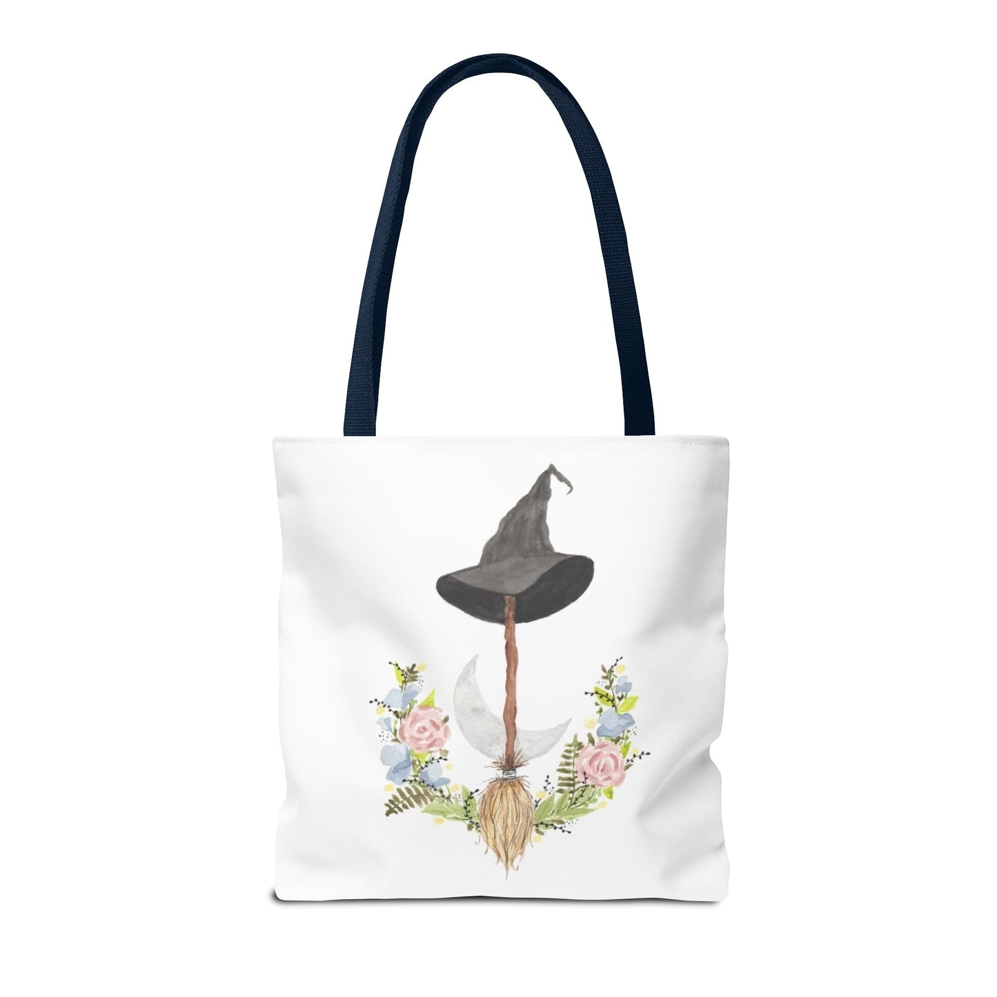 Watercolor Witchy Broomstick Tote Bag
