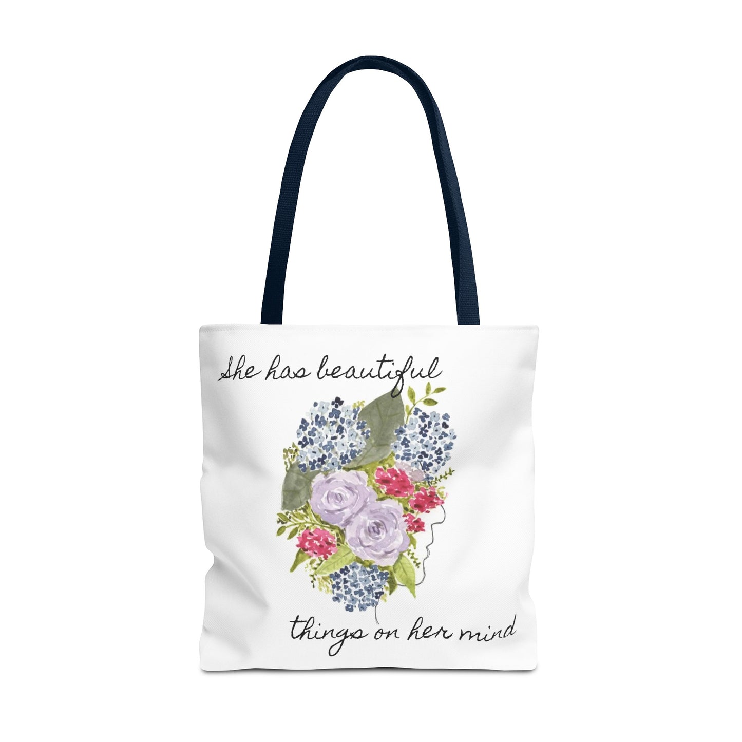 Watercolor "She Has Beautiful Things on Her Mind" Tote Bag