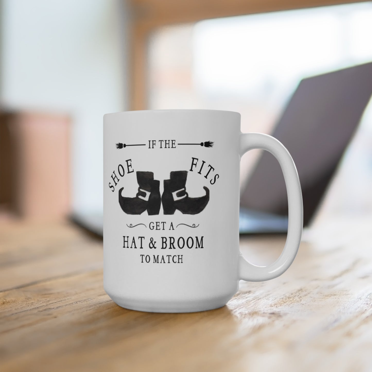Halloween Watercolor Witch If the Shoe Fits Ceramic Mug
