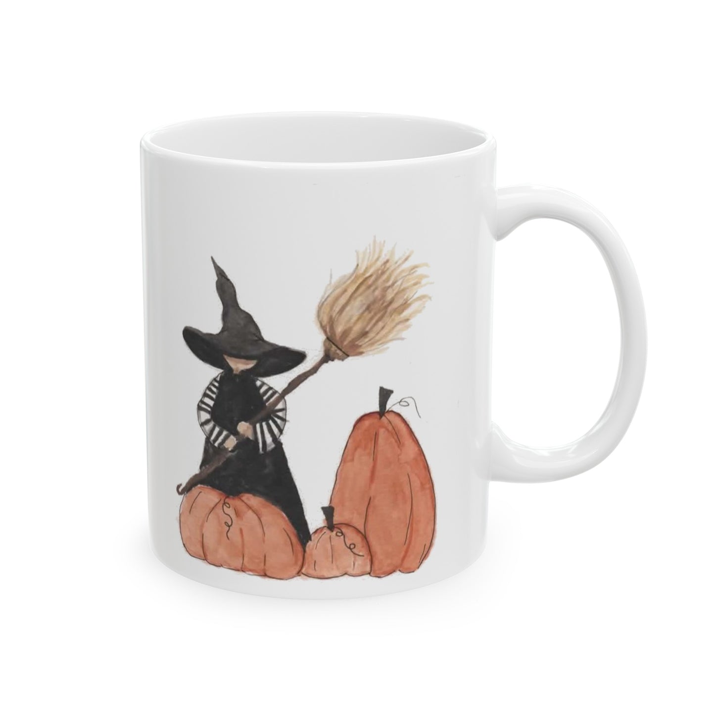 Halloween Watercolor Lil Witch Ceramic Mug