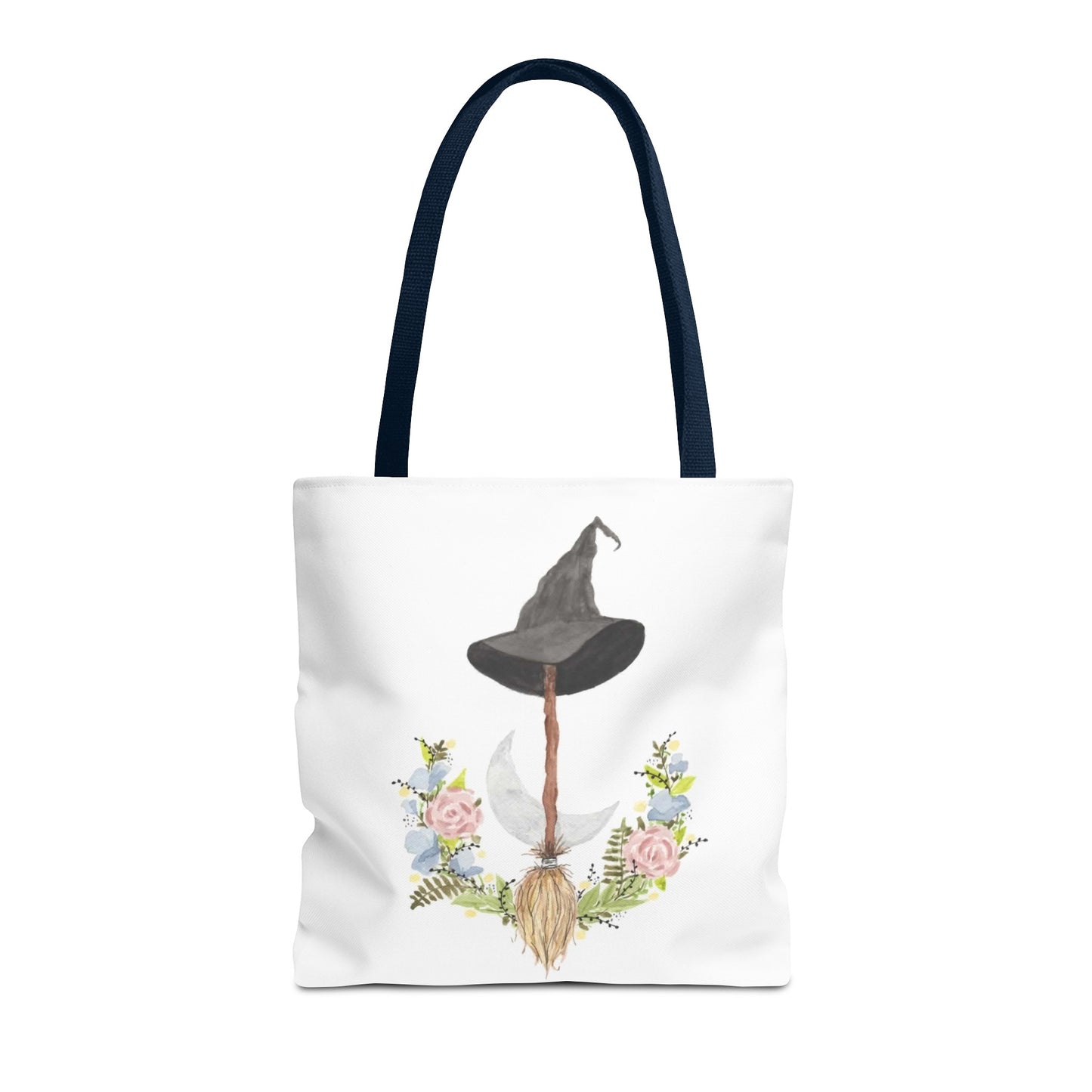 Watercolor Witchy Broomstick Tote Bag