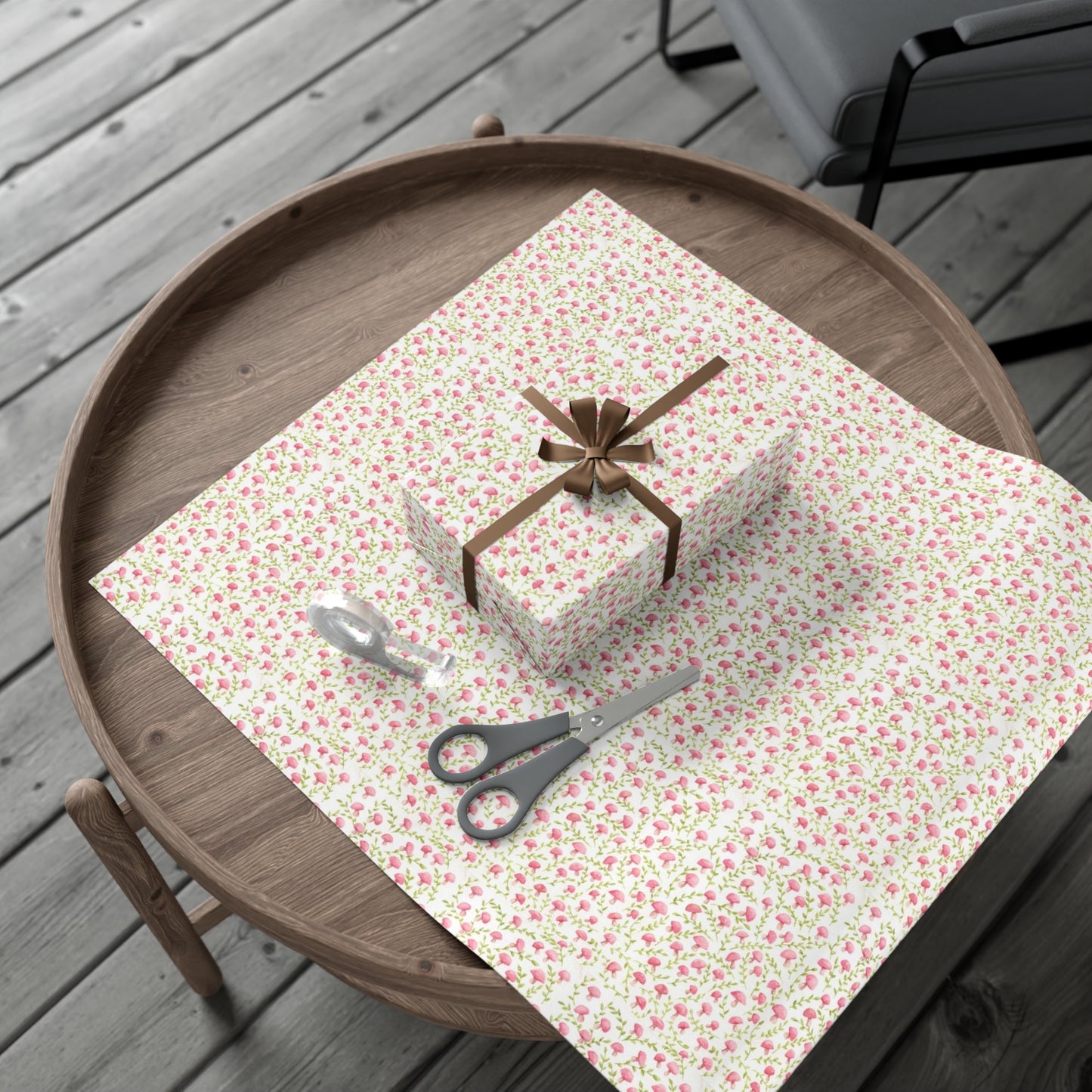 Watercolor Mushrooms and Branches Wrapping Paper - Eco Friendly