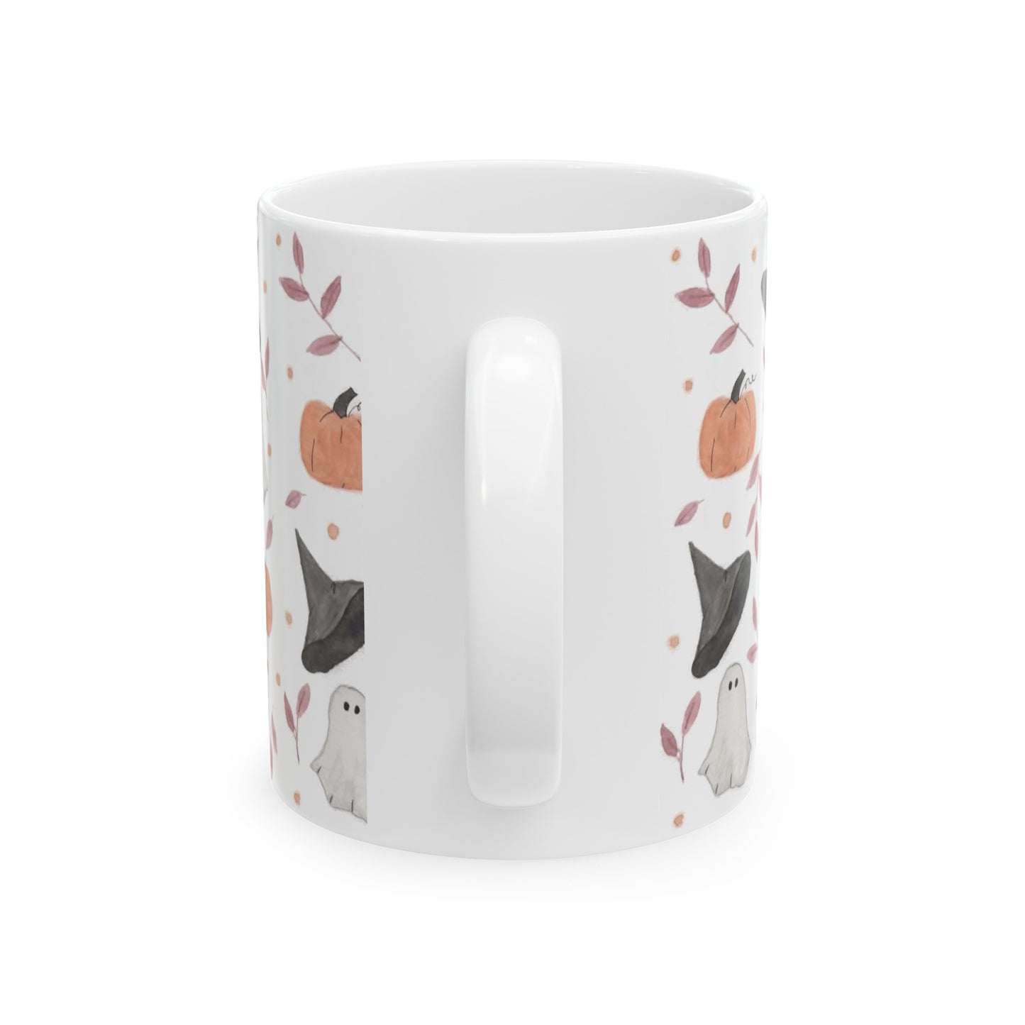 Halloween Watercolor Pattern Ceramic Mug, (11oz, 15oz)