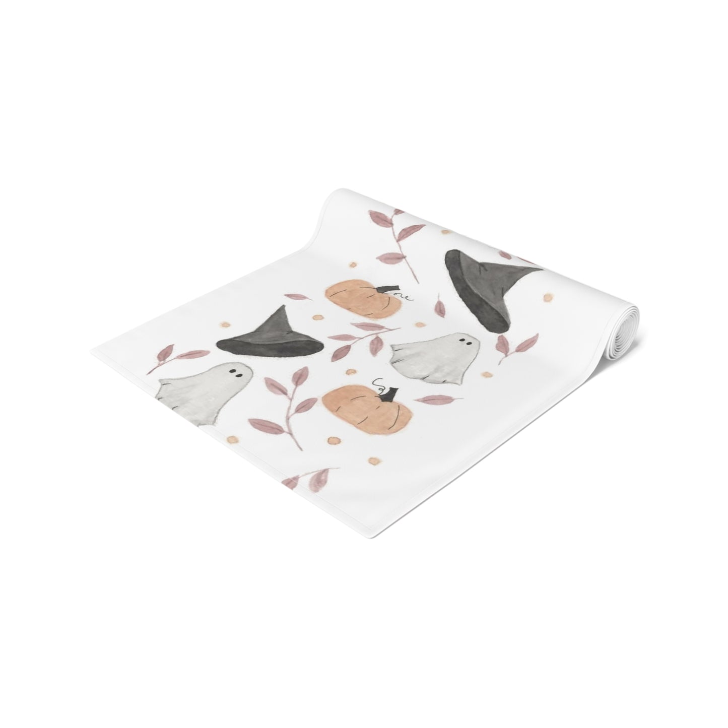 Watercolor Halloween Scattered Pattern Table Runner