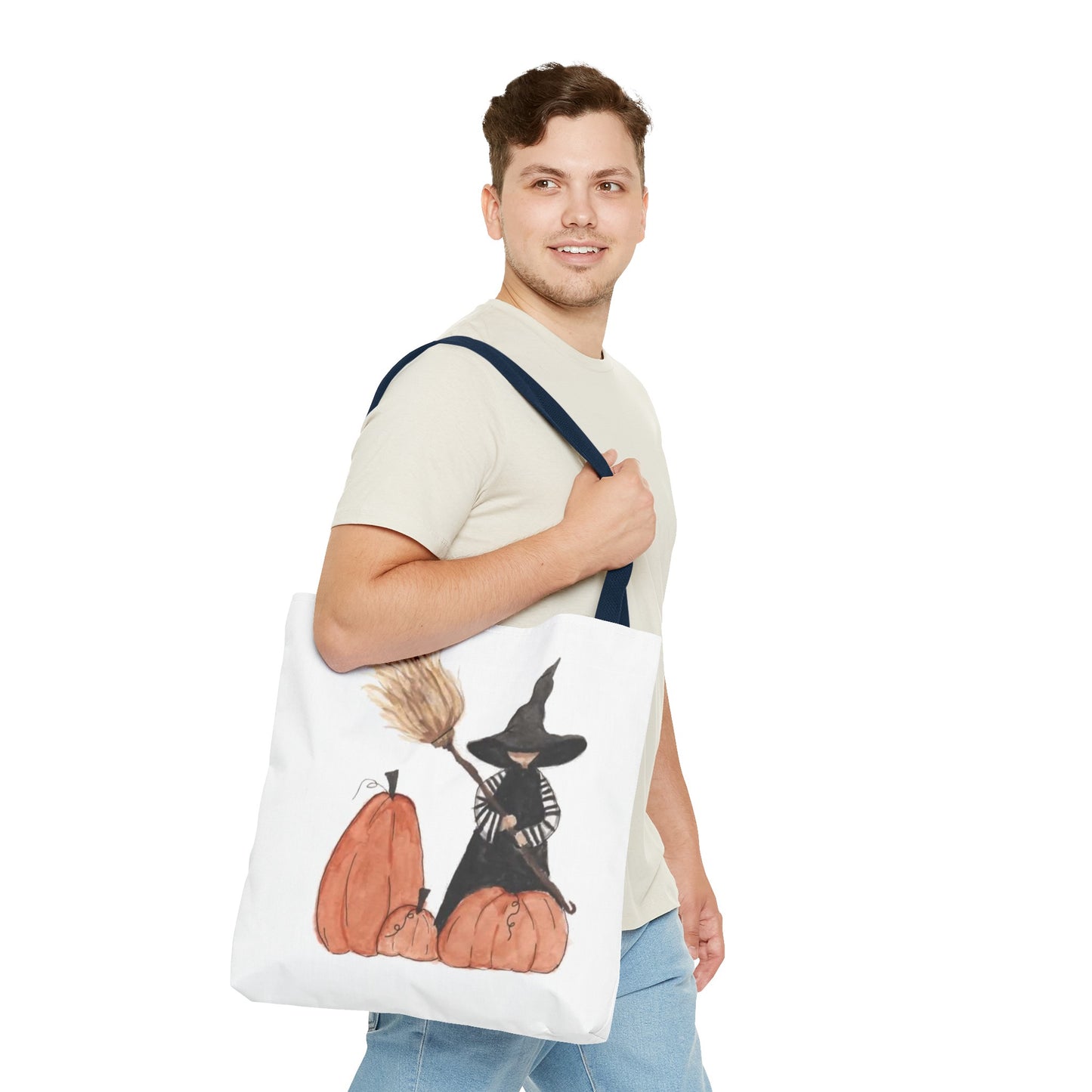 Halloween Watercolor Lil Witch Tote Bag