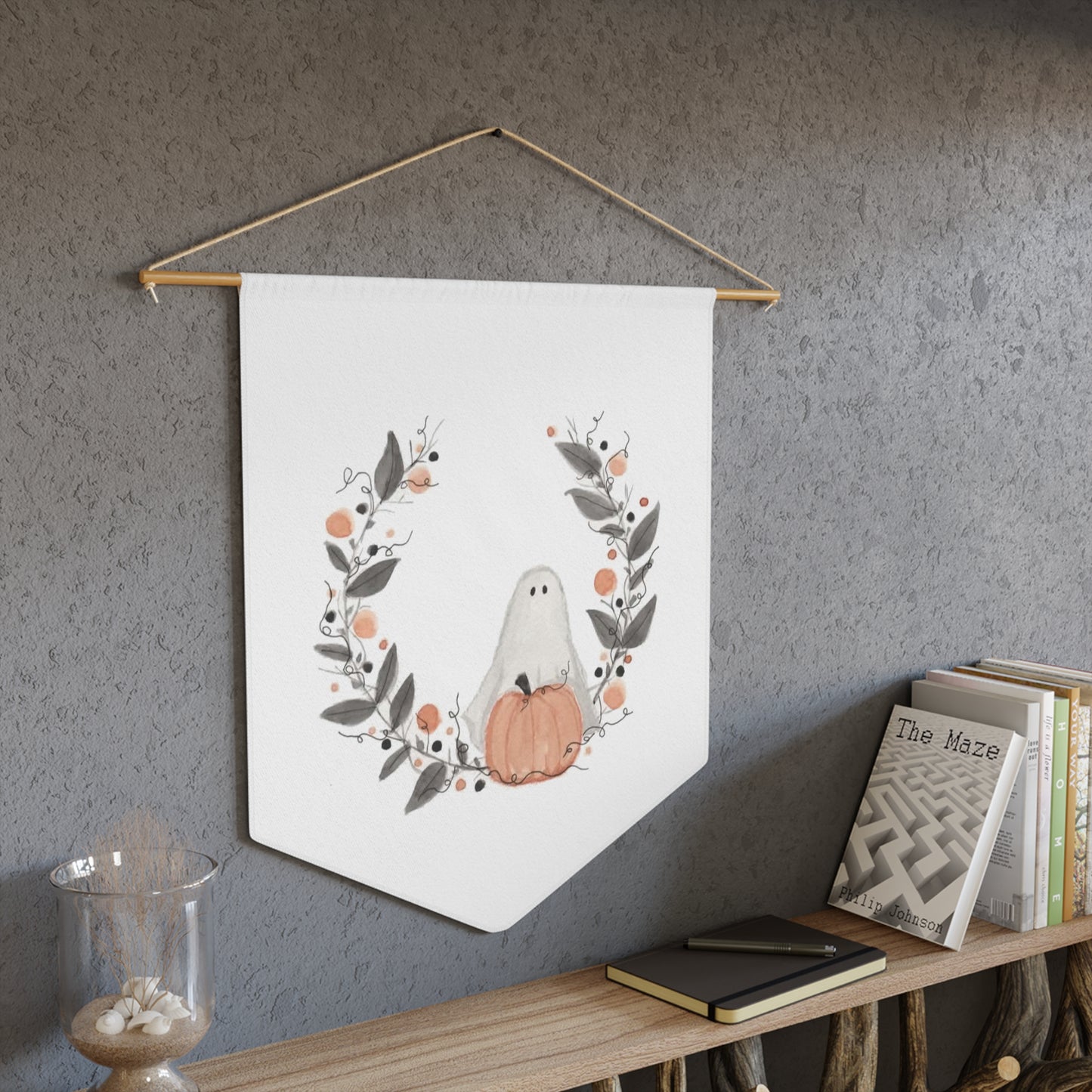 Watercolor Halloween Ghost Pennant