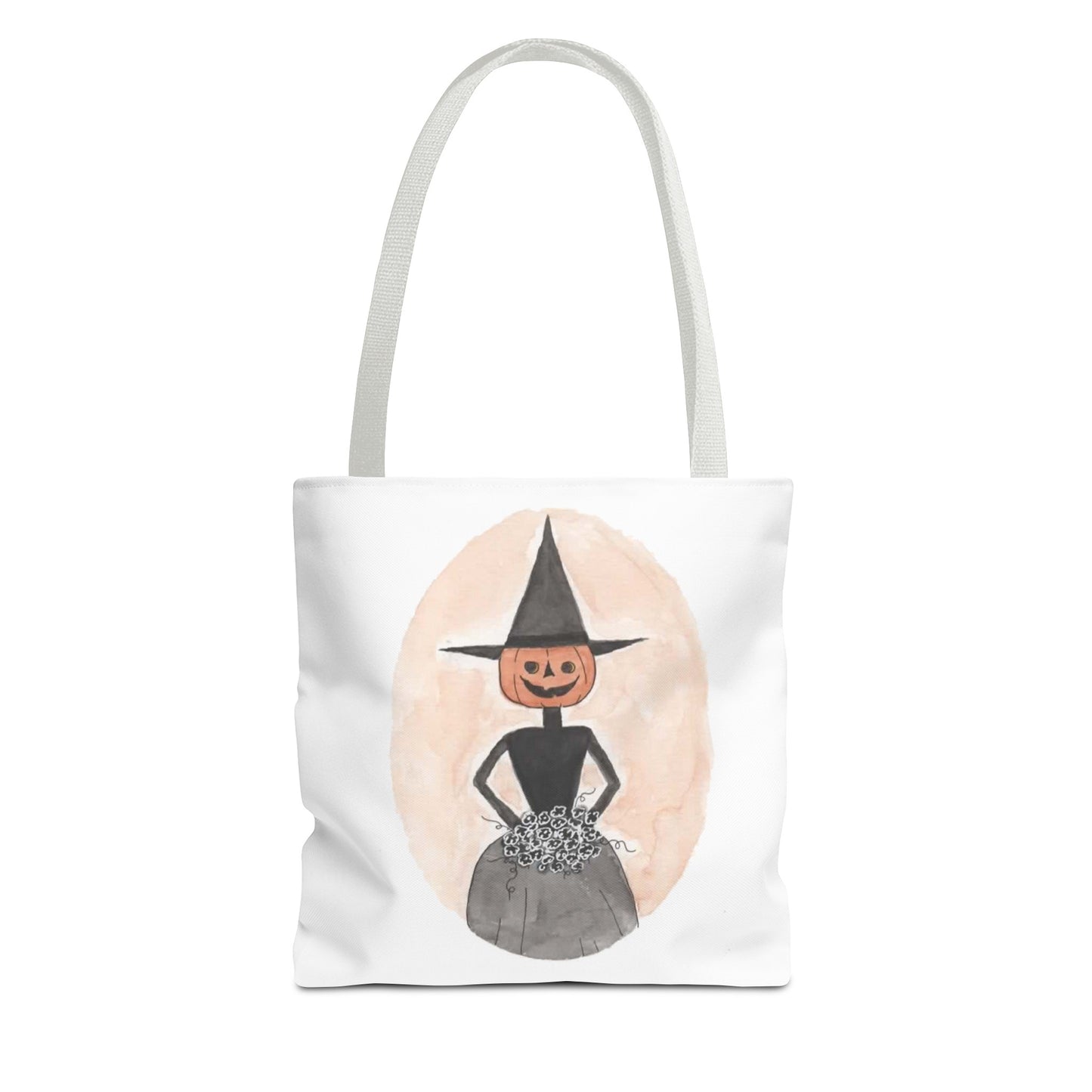 Halloween Watercolor Proper Pumpkin Lady Tote Bag