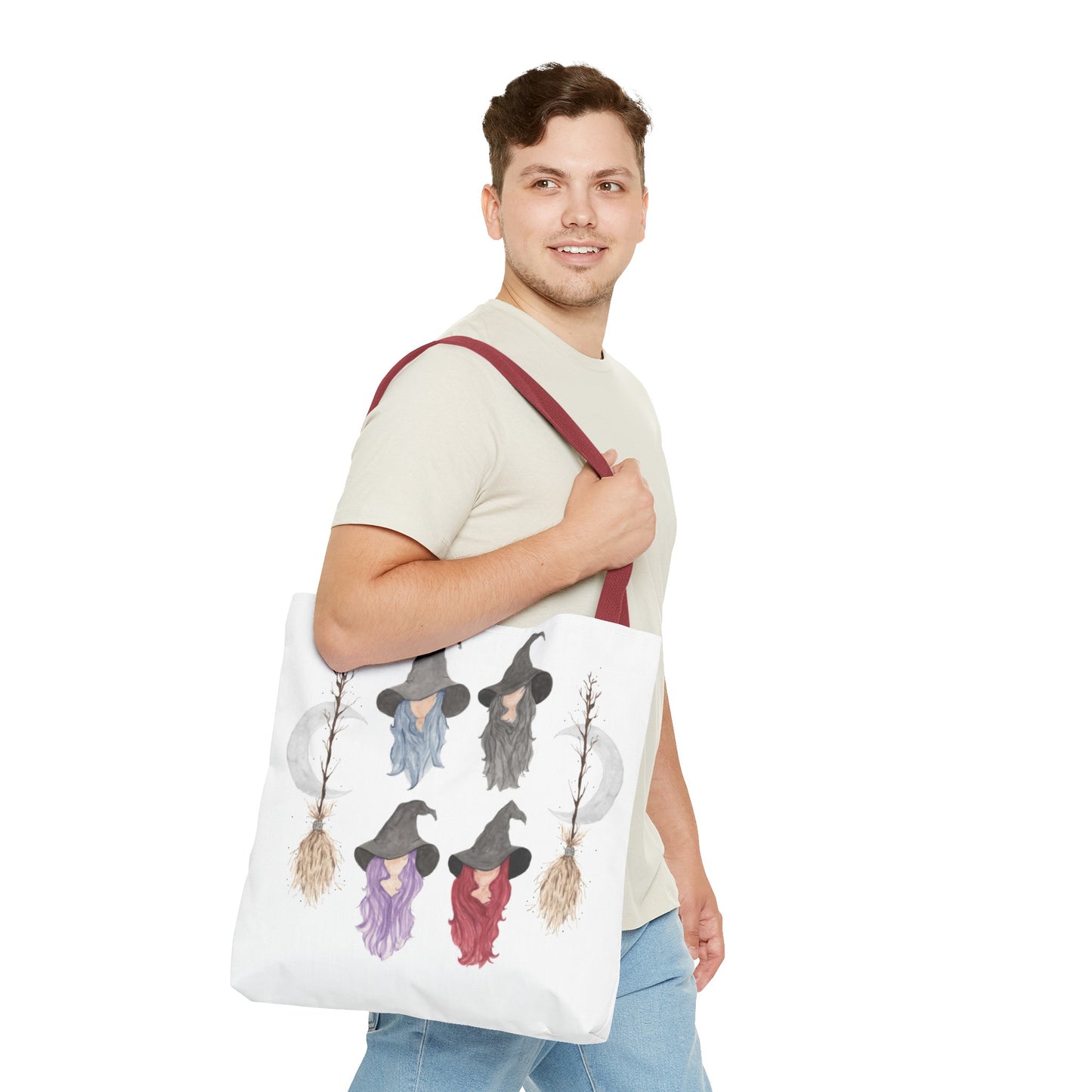 Watercolor Three Witchy Sisters Tote Bag