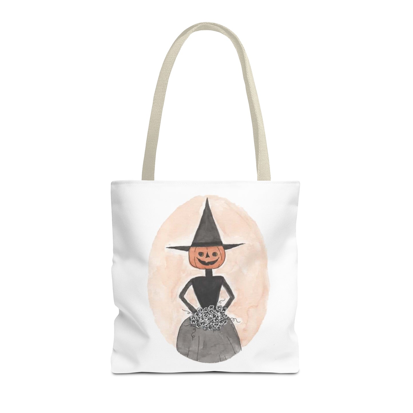 Halloween Watercolor Proper Pumpkin Lady Tote Bag