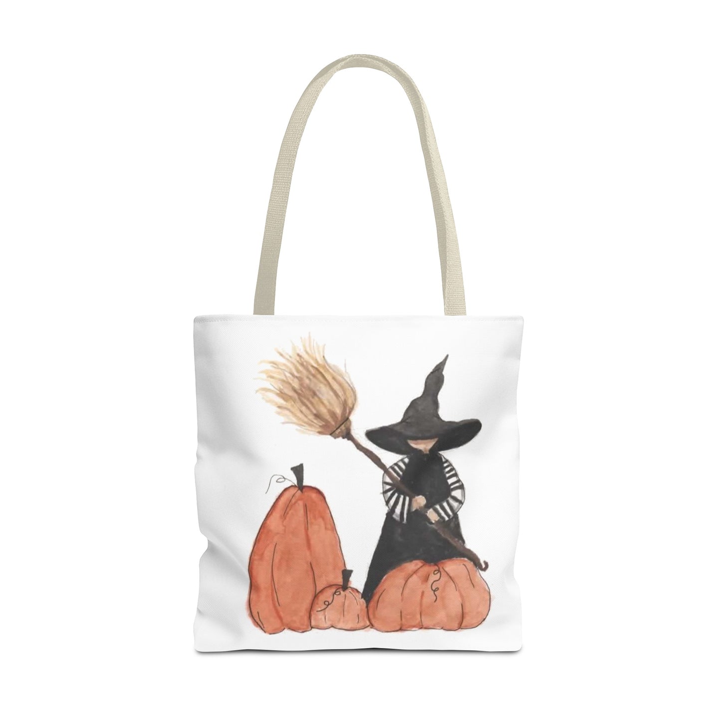 Halloween Watercolor Lil Witch Tote Bag