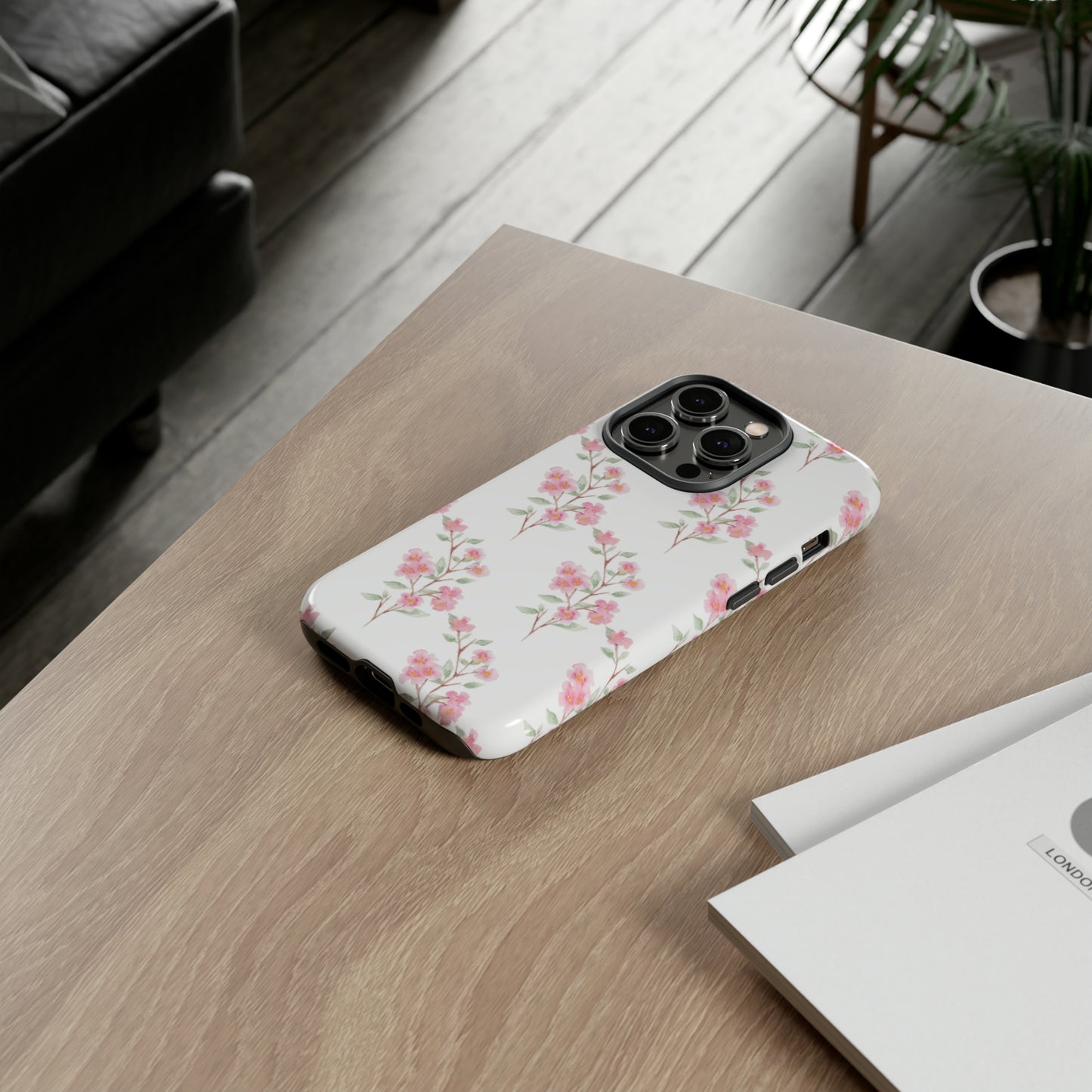 Watercolor Pink Floral Branch Tough Cases