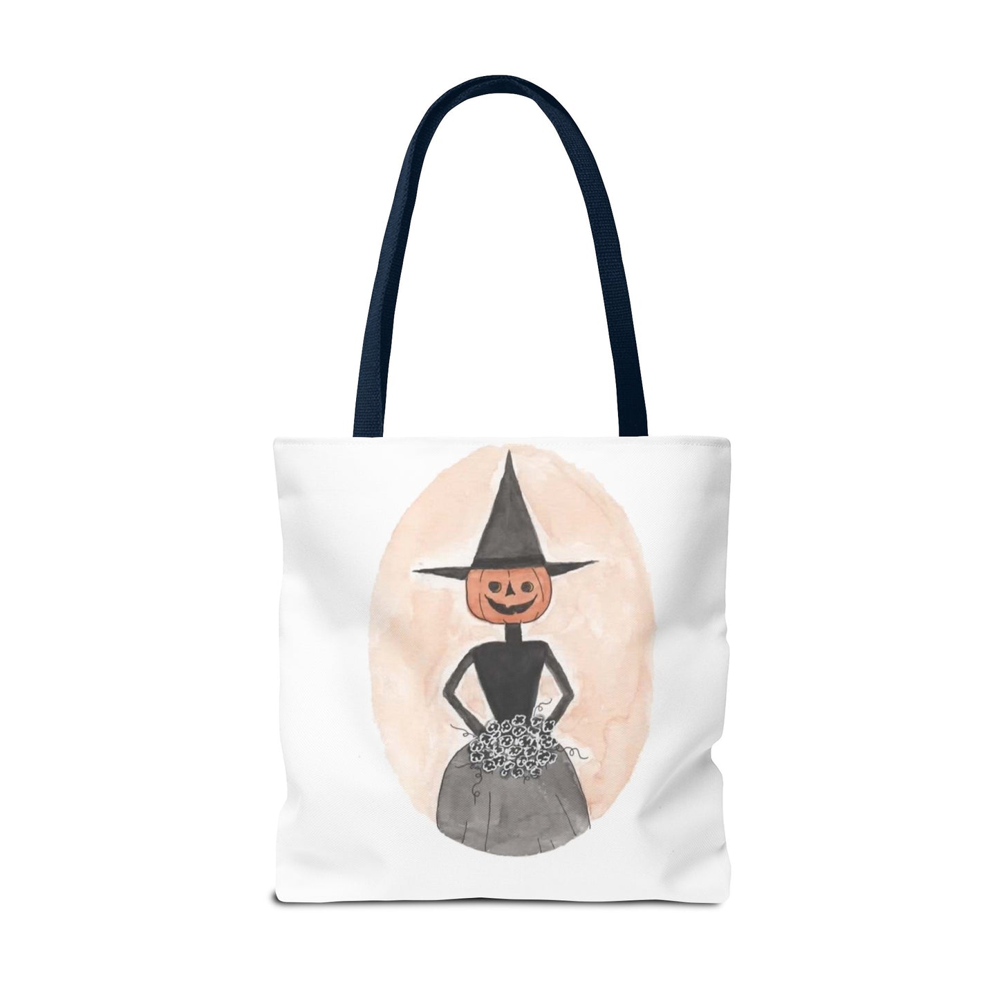 Halloween Watercolor Proper Pumpkin Lady Tote Bag