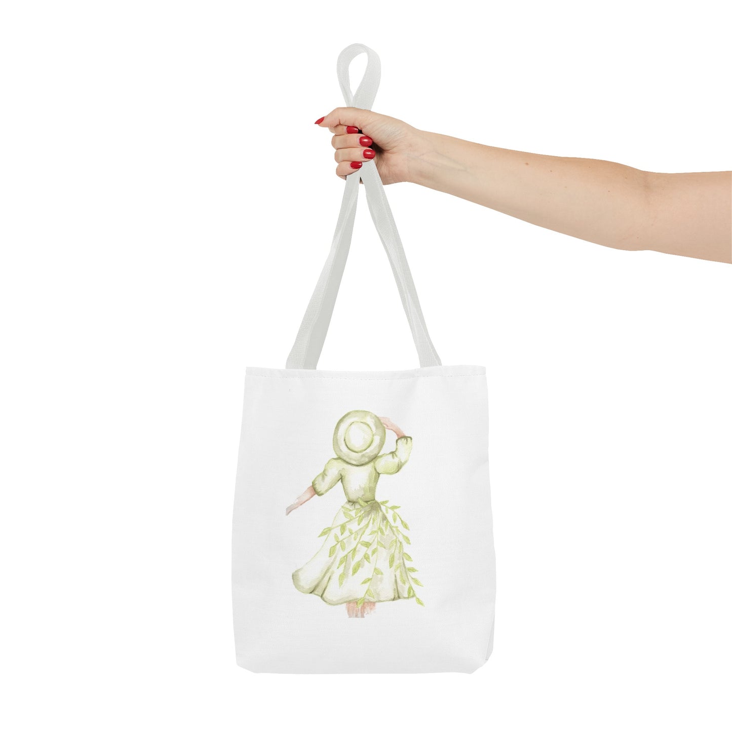 Watercolor Green Girl Tote Bag
