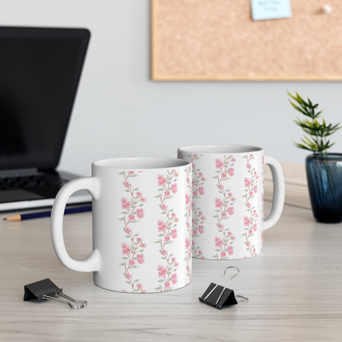 Watercolor Floral Branch Ceramic Mug