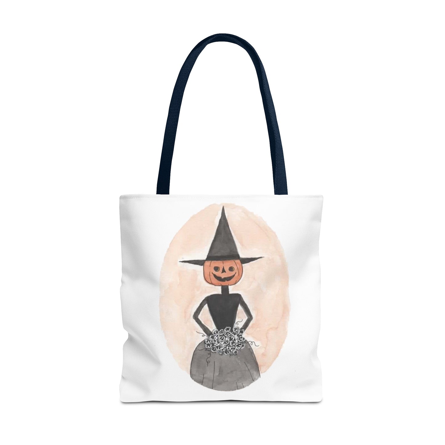 Halloween Watercolor Proper Pumpkin Lady Tote Bag