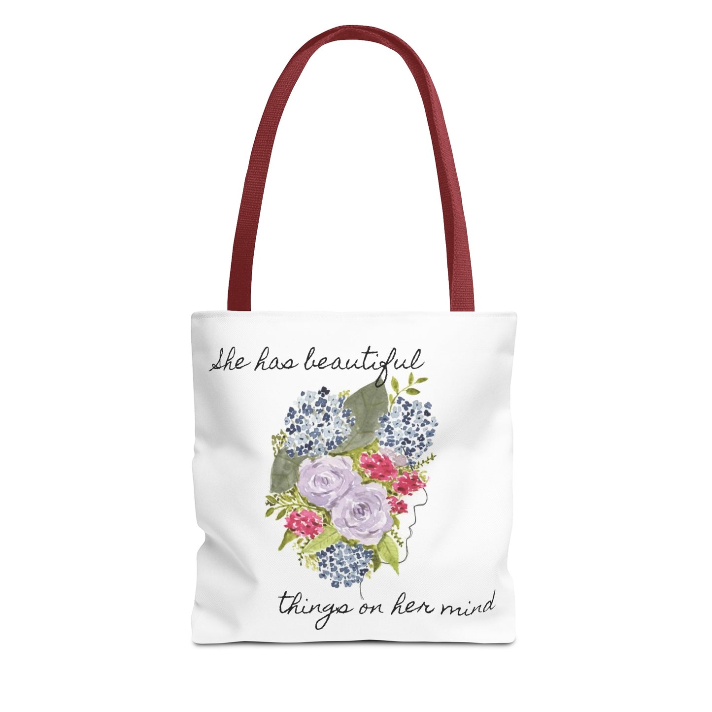 Watercolor "She Has Beautiful Things on Her Mind" Tote Bag