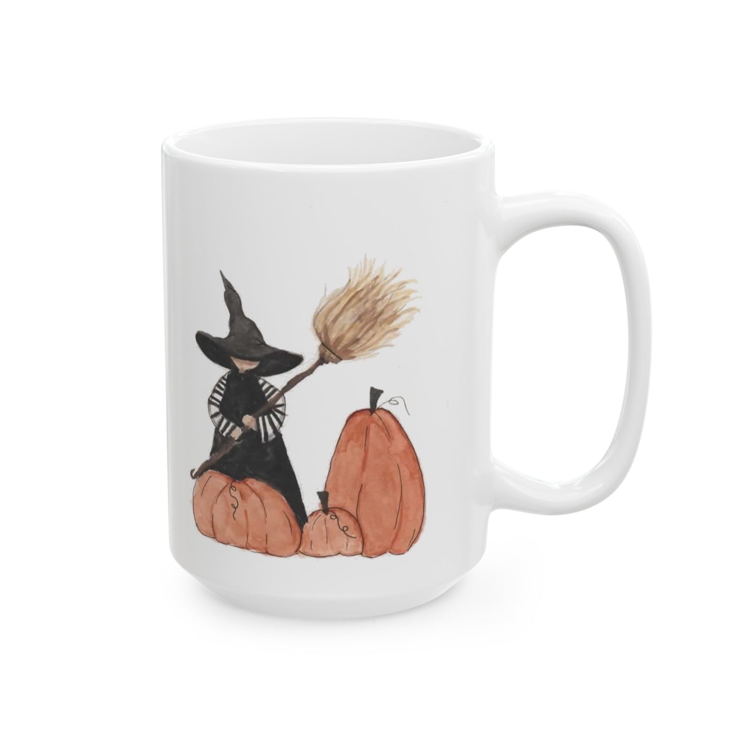 Halloween Watercolor Lil Witch Ceramic Mug