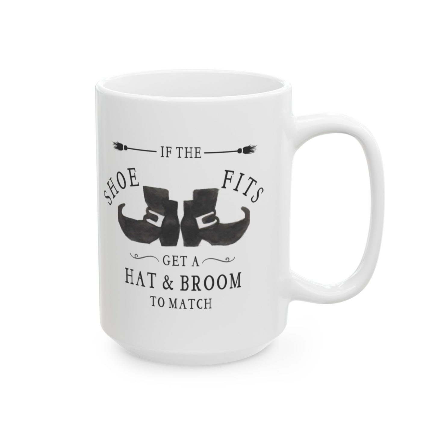 Halloween Watercolor Witch If the Shoe Fits Ceramic Mug