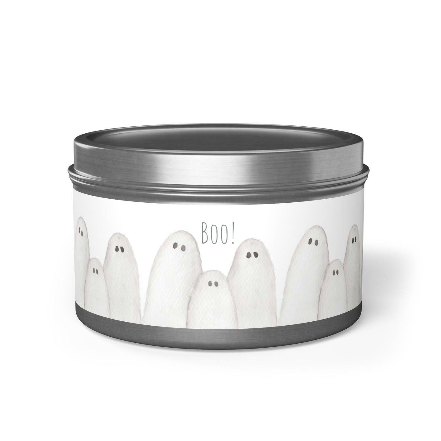 Halloween Watercolor BOO Ghosts Tin Candles