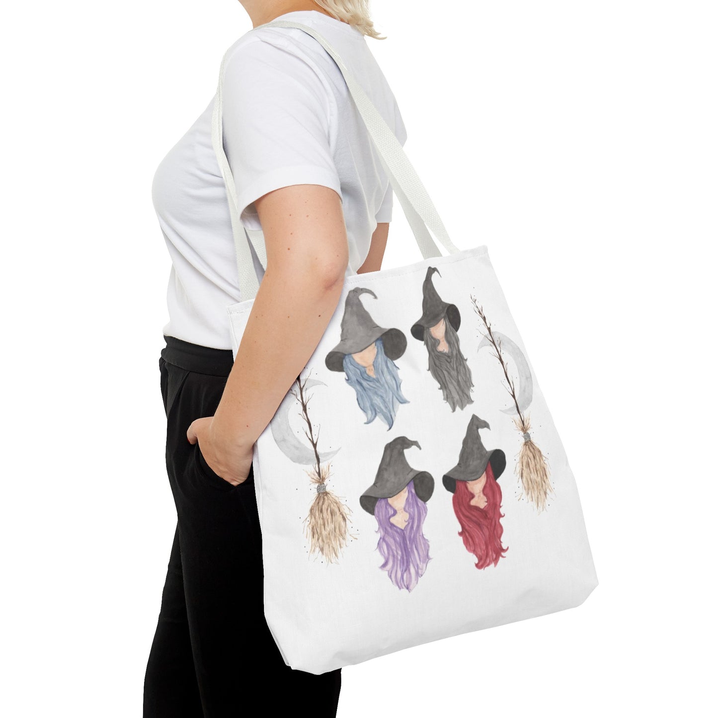 Watercolor Three Witchy Sisters Tote Bag