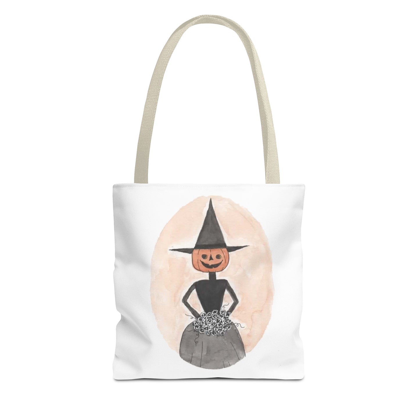 Halloween Watercolor Proper Pumpkin Lady Tote Bag
