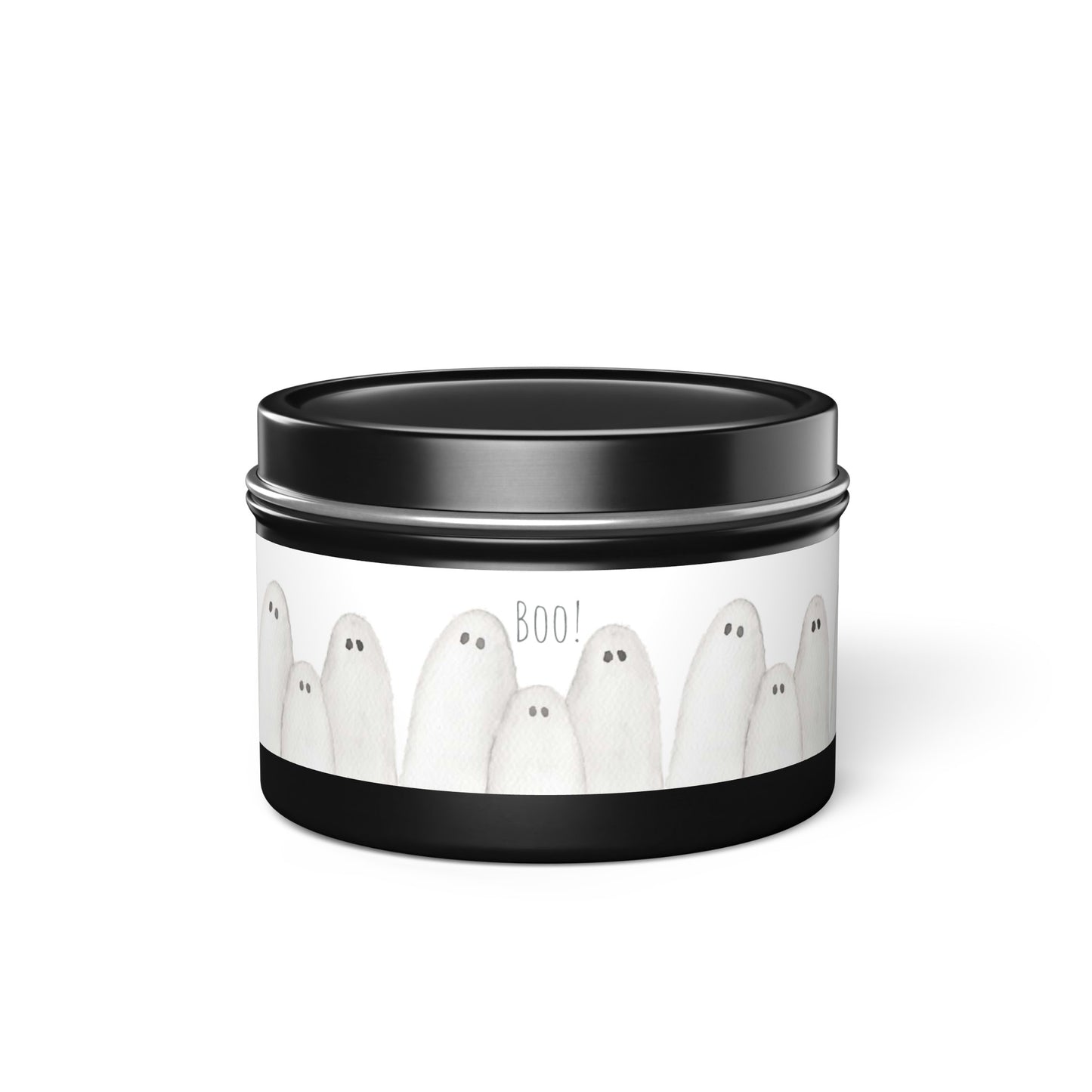 Halloween Watercolor BOO Ghosts Tin Candles