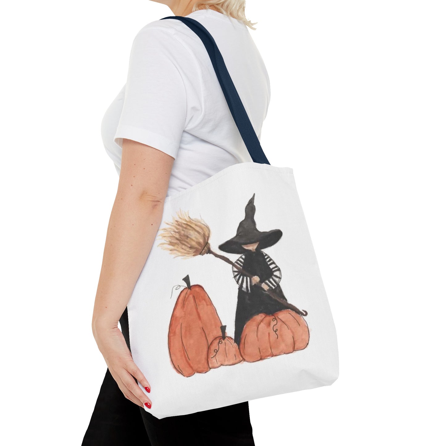 Halloween Watercolor Lil Witch Tote Bag