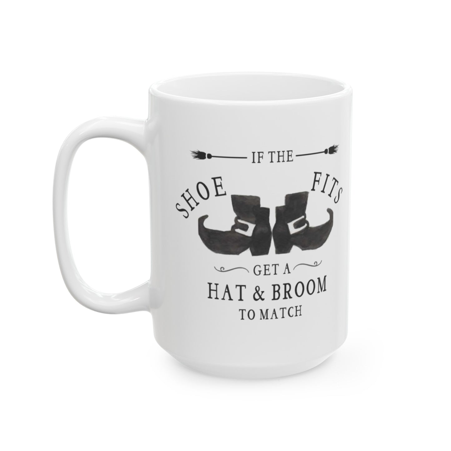 Halloween Watercolor Witch If the Shoe Fits Ceramic Mug