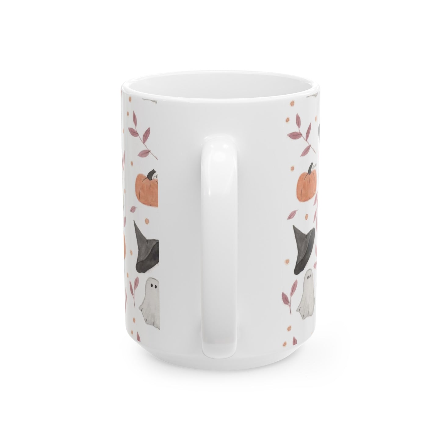 Halloween Watercolor Pattern Ceramic Mug, (11oz, 15oz)
