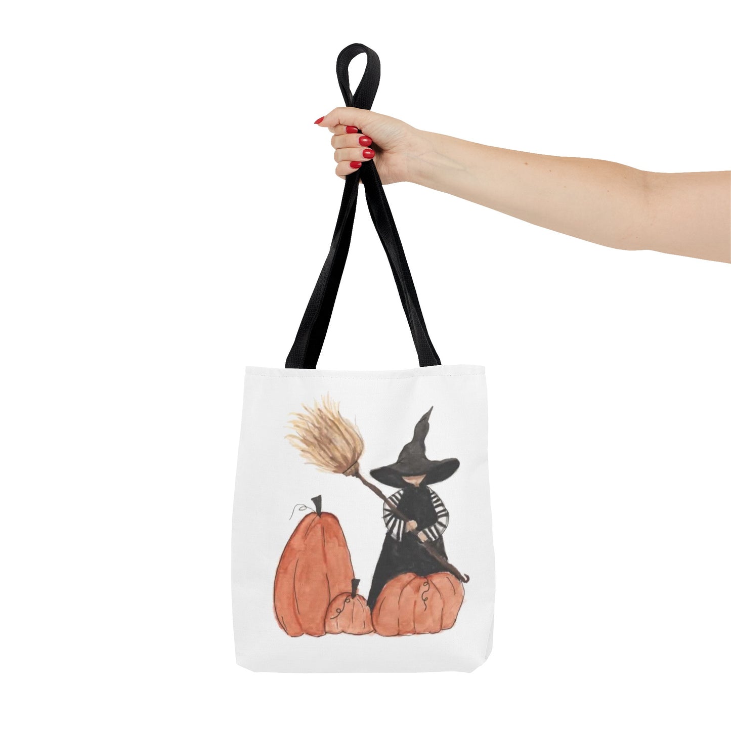 Halloween Watercolor Lil Witch Tote Bag