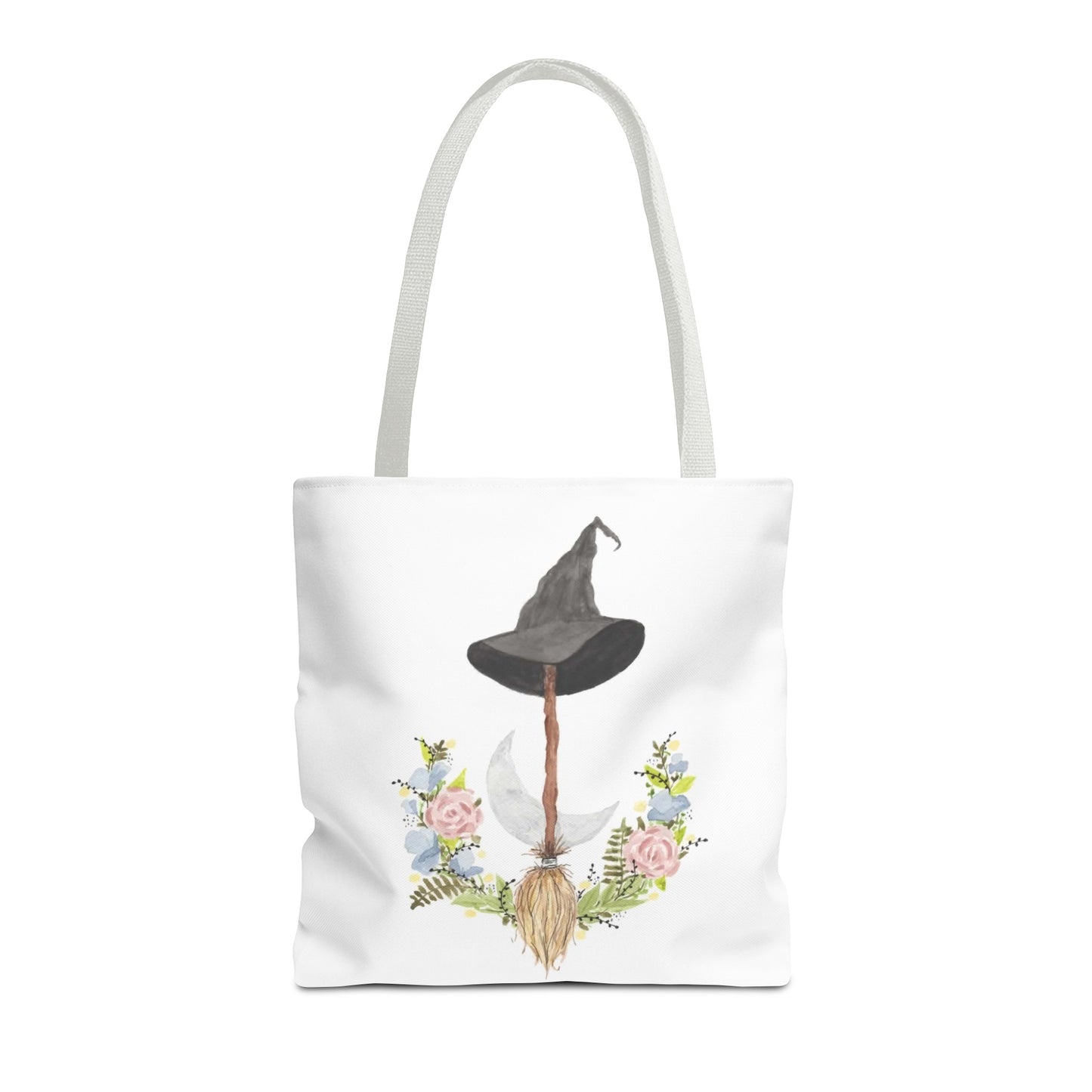 Watercolor Witchy Broomstick Tote Bag