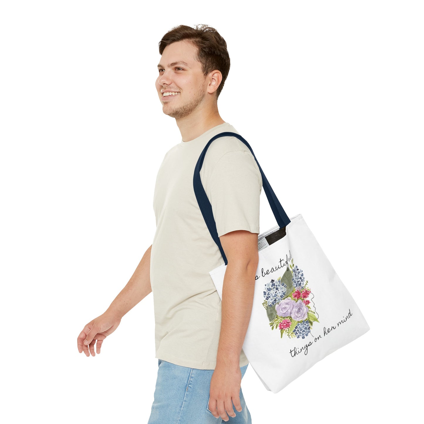 Watercolor "She Has Beautiful Things on Her Mind" Tote Bag