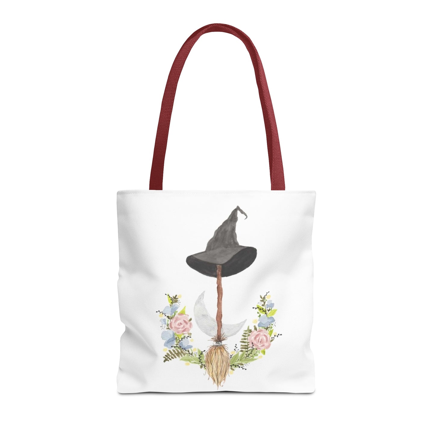 Watercolor Witchy Broomstick Tote Bag