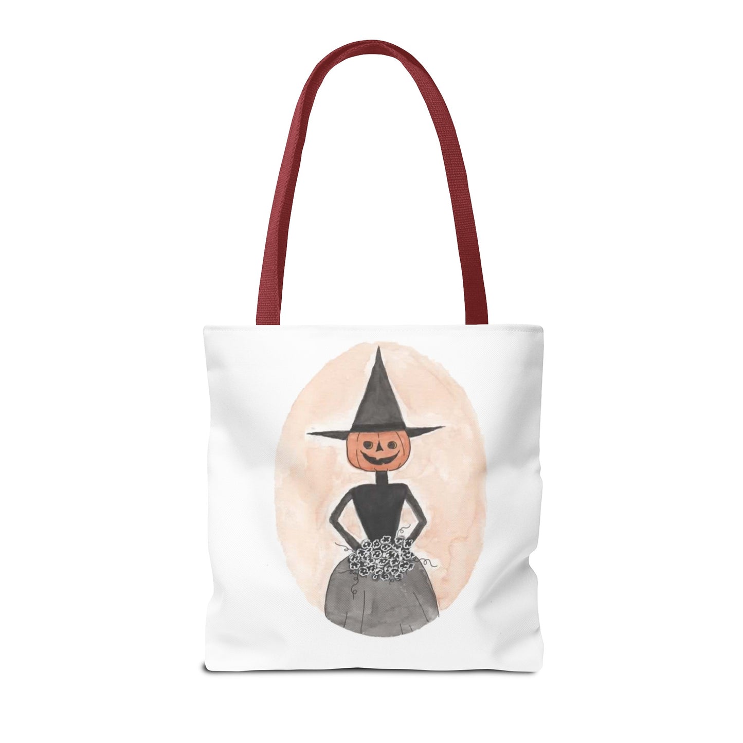 Halloween Watercolor Proper Pumpkin Lady Tote Bag