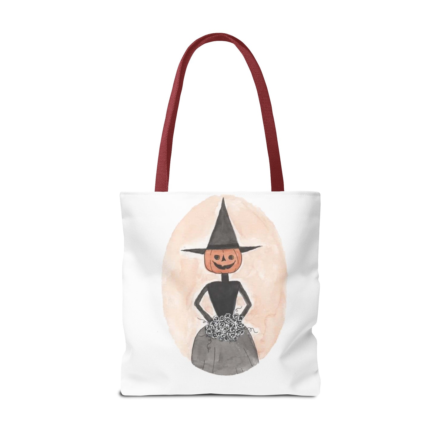 Halloween Watercolor Proper Pumpkin Lady Tote Bag