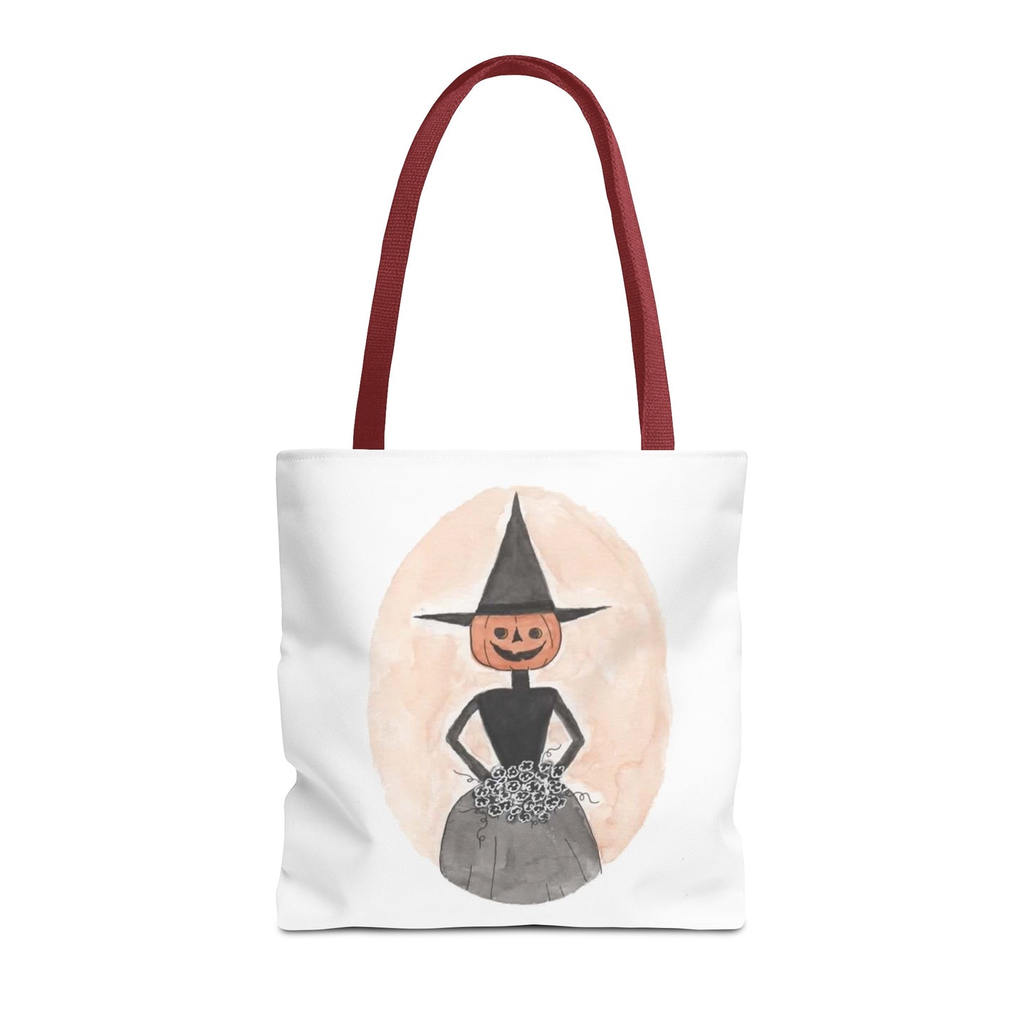 Halloween Watercolor Proper Pumpkin Lady Tote Bag