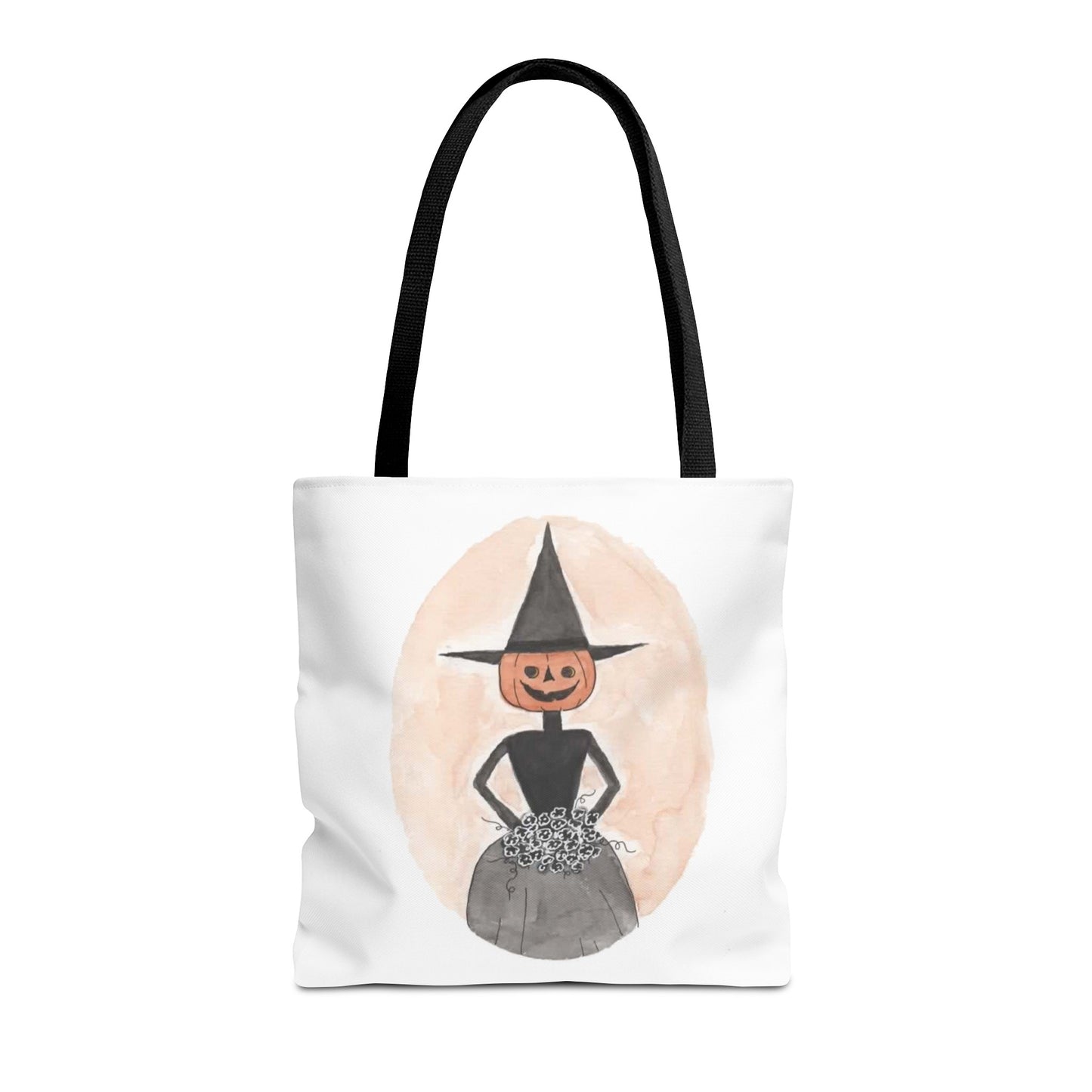 Halloween Watercolor Proper Pumpkin Lady Tote Bag