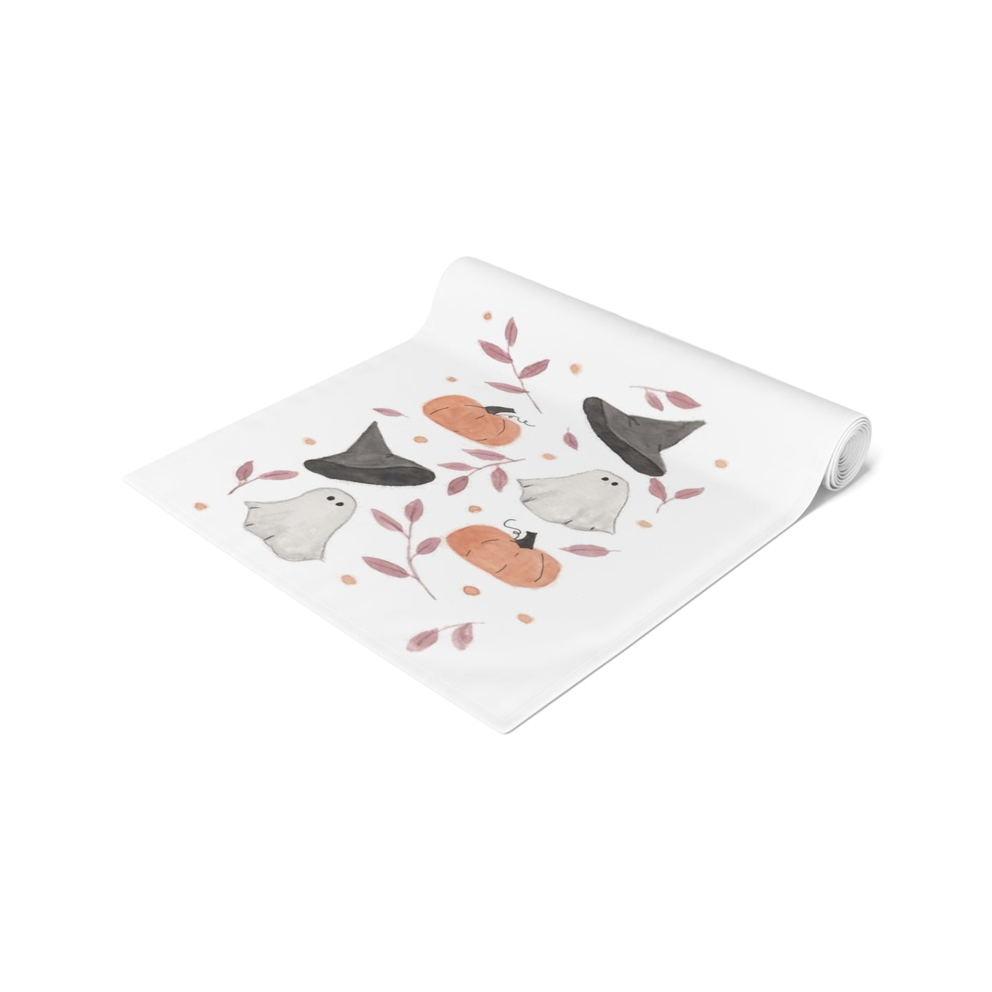 Watercolor Halloween Scattered Pattern Table Runner