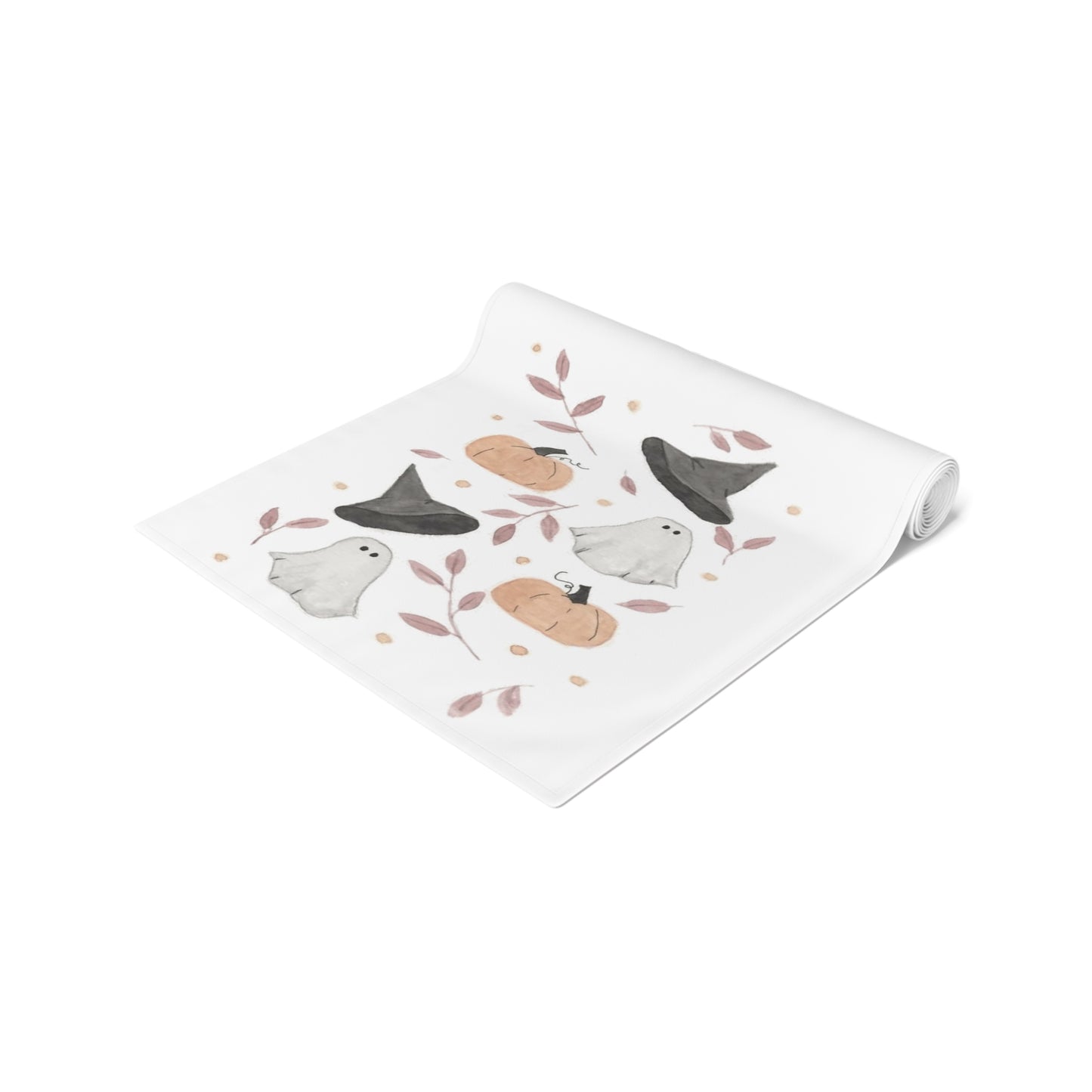 Watercolor Halloween Scattered Pattern Table Runner