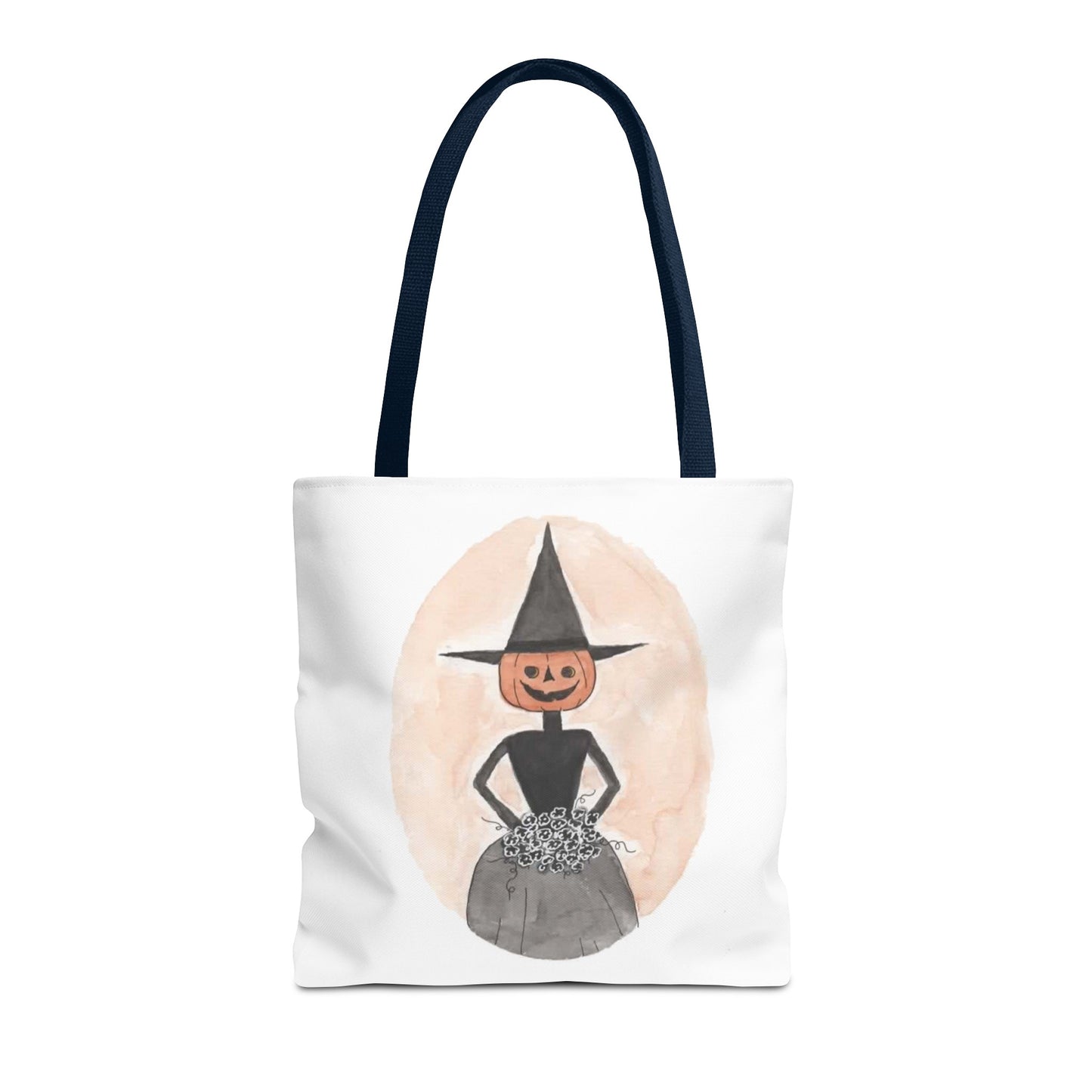 Halloween Watercolor Proper Pumpkin Lady Tote Bag