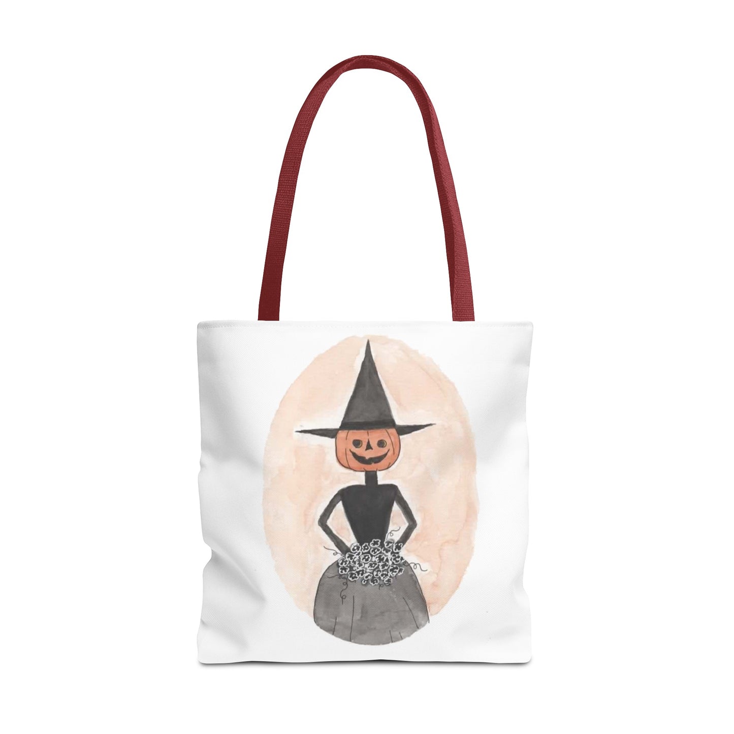 Halloween Watercolor Proper Pumpkin Lady Tote Bag