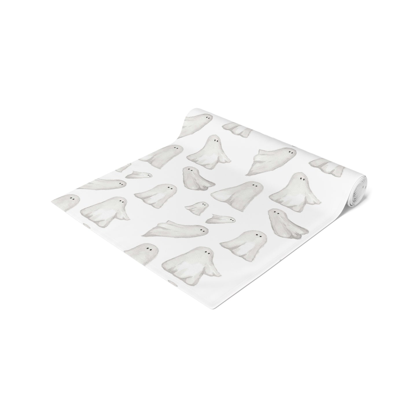Halloween Watercolor Ghosts Table Runner (Cotton, Poly)
