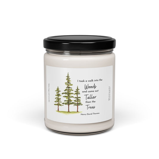 Watercolor Pine Trees Scented Soy Candle, 9oz