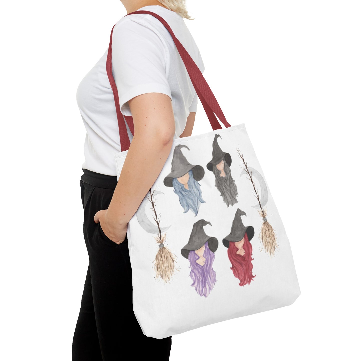 Watercolor Three Witchy Sisters Tote Bag