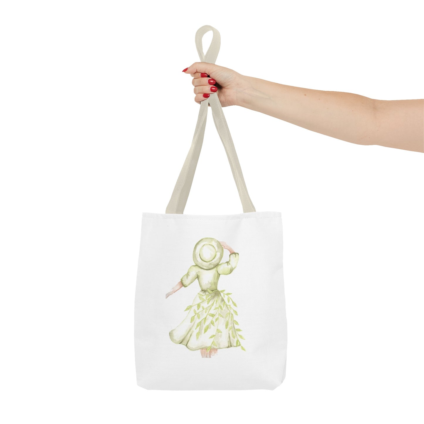 Watercolor Green Girl Tote Bag